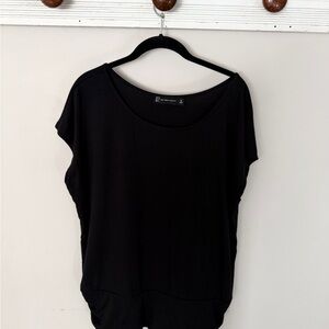 NY & Co Women's Black Top with gathered/banded bottom
